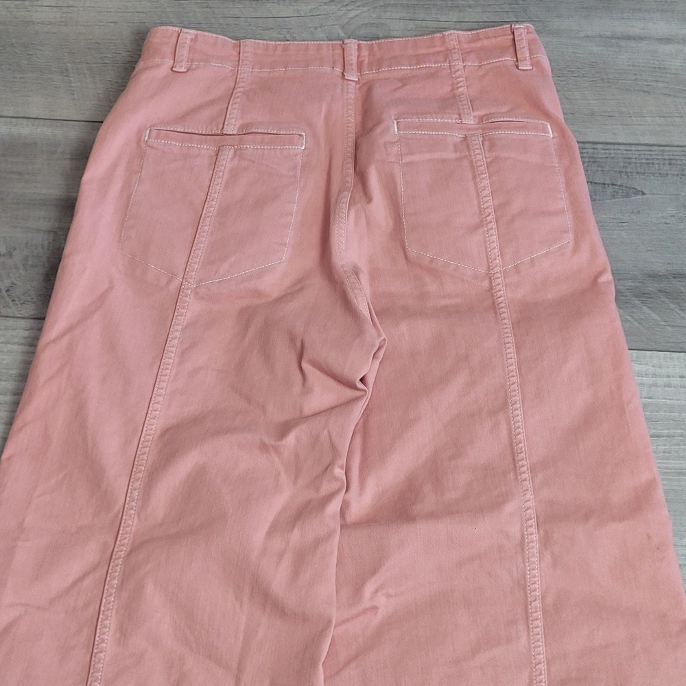🌸Anthropologie Maeve Jeans Women 31 Peach Delaney Wide Leg High Rise Clean-Seam - Picture 6 of 16